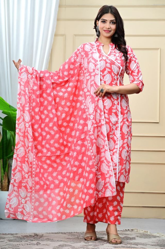 Pure Cotton 60/60 Straight Cut 3pis....Suit Set. With Beautiful Embroidery & Work Updated