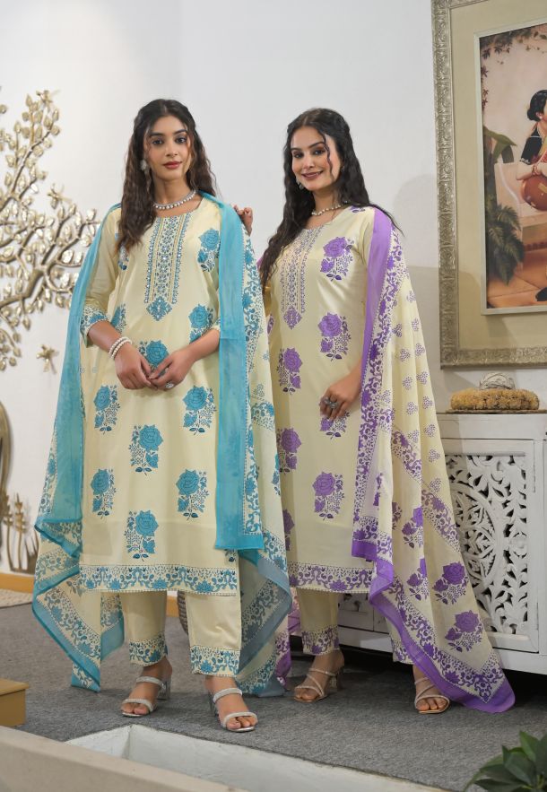 Floral Print cotton Straight Kurta